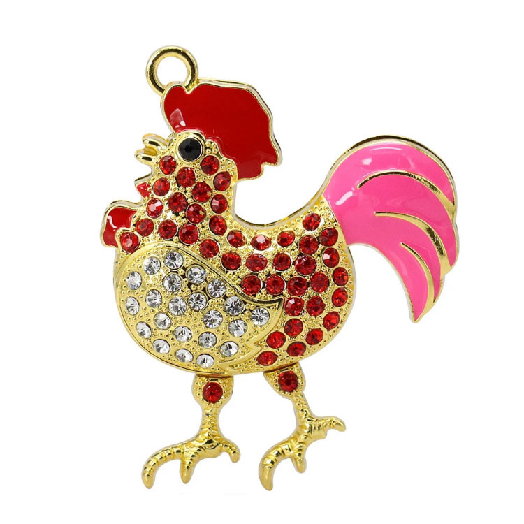 Promocional collar de joyas de estilo forma de Polla de memoria Usb Stick 2GB 4GB 8GB Gallo Usb Flash Drive 16GB 32GB Pendrive