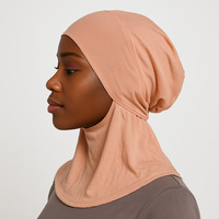 Nouvelle conception Ninja avec filet dos instantané Hijab Sport écharpe couleur unie Modal maille Base petit chapeau musulman bavoir Style pour malais