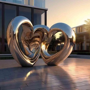 Statue Cœur Géante - Sculpture Tendance en Résine Durable Peinte à la Main, Symbole d'Amour pour Centres Commerciaux, Parcs et Zones Photo - Product Image 4