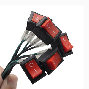 KCD1 2 Pin ON-OFF 6A 250V 10A 125V Rocker <b>Switch</b> Boat Type <b>Power</b> <b>Switch</b> 21*15mm with 4.8 Terminal Wiring Cables - Product Image 1