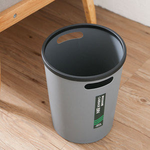 Cubo de Basura Grande de Plástico para el Hogar, Cilíndrico, con Doble Asa y Anillo de Presión, para Uso en Interiores, Sala de Estar - Product Image 4