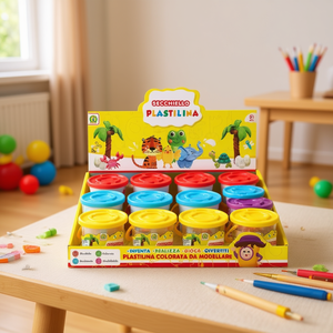 <b>Plasticine</b> Bucket Playdough Set Colorful Modelling Clay For Kids 3+ Years 12 Pots With Animal Theme Packaging - Product Image 3