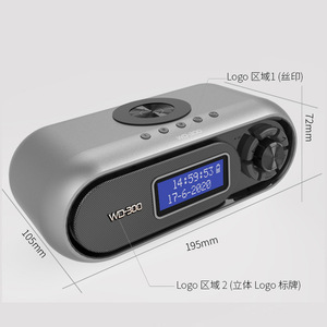 Wireless Charger With Bluetooth Speaker Alarm <b>Clock</b> DAB <b>Radio</b> Silver Gray WD 300 - Product Image 3