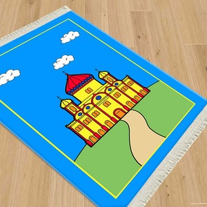 Nuovo <span class=keywords><strong>Tappeto</strong></span> in Velluto Cristallo per Bambini, Tappetino da Camera da Letto in Stile Cartone Animato con Nappe e <span class=keywords><strong>Frange</strong></span> - Product Image 3