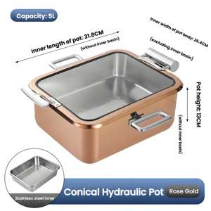 Calentador de Comida Buffet, Juego de Recipientes Rectangulares de Acero Inoxidable Eléctricos de 5L para Restaurante, Hotel, Catering y Fiestas - Product Image 2