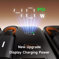Cargador GaN Mcdodo 428 FreeGo de 40W con Cable Retráctil, 3 Salidas USB-C, Pantalla de Energía, Carga Rápida con Cable Tipo-C de 65cm, PD3.0, AFC