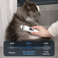 Lime à ongles électrique améliorée pour chien avec lumière LED, 2 vitesses, silencieuse, lime à griffes indolore pour chat, rechargeable par USB, en plastique