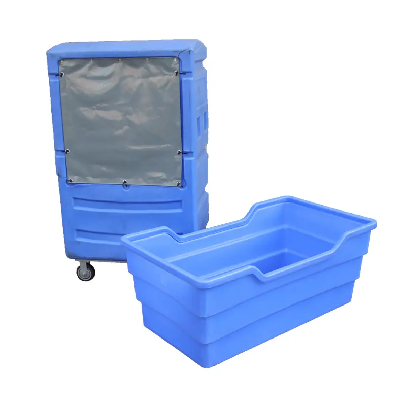 Durable Industrial Plastic Laundry Cart Laundry Trolley Cleaning Linen Trolley for Hospital Hotel Guest Room Hosekeeping Washing