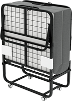 Lit Pliant avec Matelas Portable Pliable Roll Away Adulte Lit pour Invité