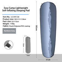 Matelas de camping gonflable automatique à ondes dégradées, valeur R 4.5, revêtement en polyester PVC pêche, tapis de couchage portable pour l'extérieur