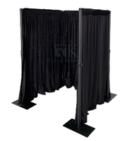 Kit de son surround Tech AV - Cadre en aluminium réglable en hauteur de 3 à 5 pieds # 45 housses vertes drapées pour 3 côtés, pour mariage/fête/événement