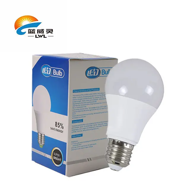 La lumière blanche de la couleur A60 logeant une lampe d'ampoule 7W 9W 12W 15W 18Watt 24W E27 B22 E14 Base ca Dc 220V a mené les ampoules menées d'ampoule d'éclairage