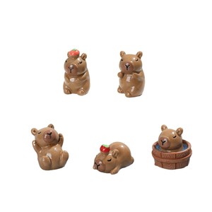 Juego de figuras de capibara de resina Lanshuo, mini adorno de animales para decoración del hogar, manualidades, accesorios de bricolaje - Product Image 5