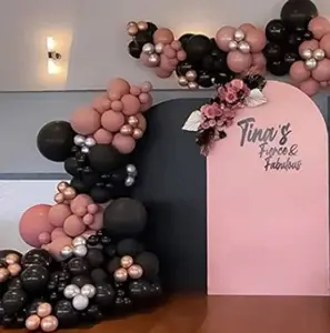 200 globos negros mate de 5 pulgadas, pequeños globos de látex negro,  globos de fiesta de cumpleaños para suministros de decoración de fiesta de