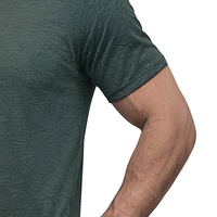 T-shirt extensible à manches courtes et col rond pour homme, été