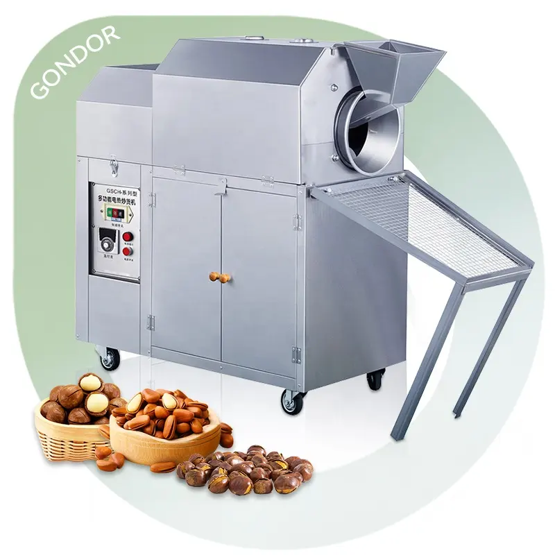 Pepper elektrik Gas Horizontal putar 50kg, mesin Oven panggang kacang mete herbal Sesame