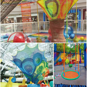 Geschorst 3d Honingraat Doolhof <span class=keywords><strong>Net</strong></span> Met Trampoline Vloeren Voor Interactieve Klimervaring In Amusement Speeltuin Ontwerp - Product Image 4