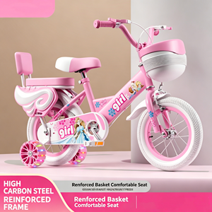 Factory 12 14 <strong>16</strong> 18 <strong>Inch</strong> Cheap <strong>Girls</strong> Kids Bicycle High Carbon Steel Frame Children <strong>Bike</strong> With Training Wheels &amp; Plastic Basket - Product Image 4