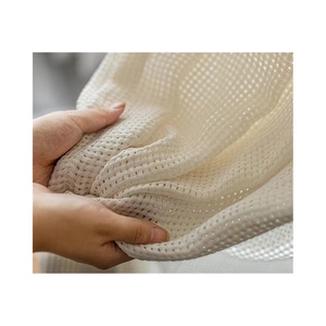 Nature Organic <strong>White</strong> Small Check Hollow Soft Cotton <strong>Line</strong> Sheer <strong>Curtain</strong> - Product Image 1
