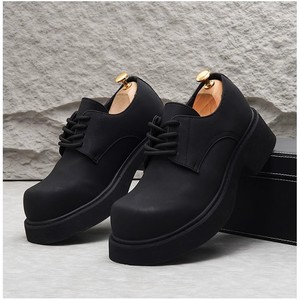 Zapatos Casuales de Hombre Negros con Suela Gruesa, Parte Superior de Cuero Genuino, que Aumentan la Altura, para Todas las Temporadas, Tendencia de Moda para Exteriores - Product Image 3