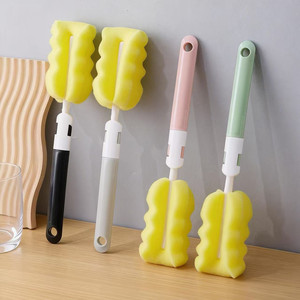 Cepillo para tazas con cabezal de esponja reemplazable para limpieza de botellas de uso diario - Product Image 1