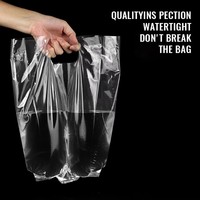 Pochette personnalisée recyclée, jetable, résistante à l'humidité, pour emballage de thé au lait, avec poignée longue, pour boissons à emporter en plastique
