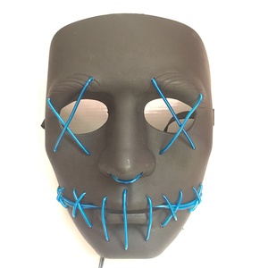 La purga de la anarquía de la película de Halloween de neón azul cara de máscara de Halloween de luz - Product Image 1