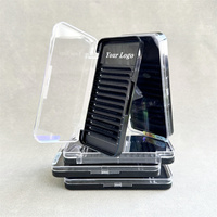 Plateaux de Fournitures d'Extensions de Cils Foncé Moelleux Cachemire Noir Mat Cils Individuels Volume pour Extensions de Cils