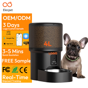 Distributeur automatique <span class=keywords><strong>de</strong></span> nourriture pour chat Elecpet 4L noir avec caméra vidéo 720p, WiFi 2.4G, enregistreur vocal intelligent, contrôle par application - Product Image 1