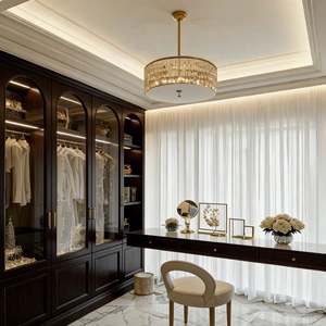 Armario Estilo Francés Personalizado BALOM con Puertas de Vidrio Arqueadas, Mueble de Dormitorio Moderno con Armario Empotrado - Product Image 6