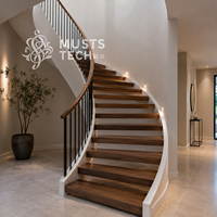 Escalier Courbé de Luxe : Design Élégant, Fabrication Professionnelle, Solution Technique