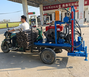 Foreuse à eau portable à essence, profondeur 50m, diamètre 150mm, machine de forage mobile avec pompe et moteur - Product Image 3