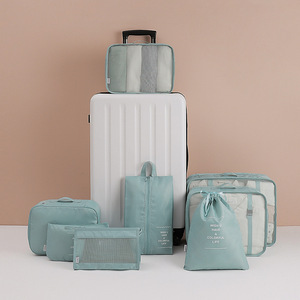 Ensemble de sacs de rangement 8 pièces <span class=keywords><strong>en</strong></span> tissu Oxford sergé de <span class=keywords><strong>voyage</strong></span> de haute qualité Organisateur de vêtements Cubes d'emballage durables Ensemble de bagages - Product Image 2