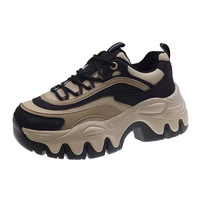 Chaussures tendance pour femmes printemps-automne 2024, baskets décontractées polyvalentes pour le campus avec fermeture à lacets, semelle épaisse, nouveau style