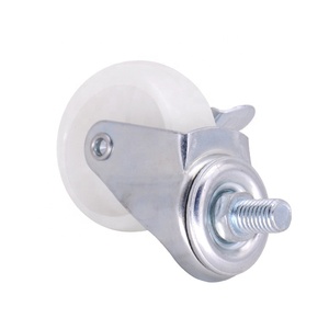 Whiteboard Möbel Kleine Kunststoff-Gewindes tange 1,5 Zoll Schwenks tiel Lenkräder Weiß pp Poly olefin Wheel <span class=keywords><strong>Caster</strong></span> - Product Image 6