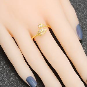 Bagues en or plaqué 24 carats JXX en gros, magnifiques bijoux pour femmes, bagues ouvertes en or pour mariage - Product Image 3