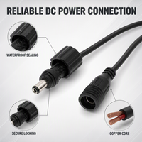 Connecteur de Cordon d'Alimentation Étanche DC Head 5521 – Prise Mâle-Femelle Pratique avec Contact en Cuivre pour Utilisation Extérieure