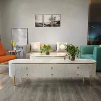 Meuble TV Taille 200*40 Table Basse Taille 130*70 Assemblage Meubles de Salon Luxueux Confortable Coin Noir/Blanc Style Moderne