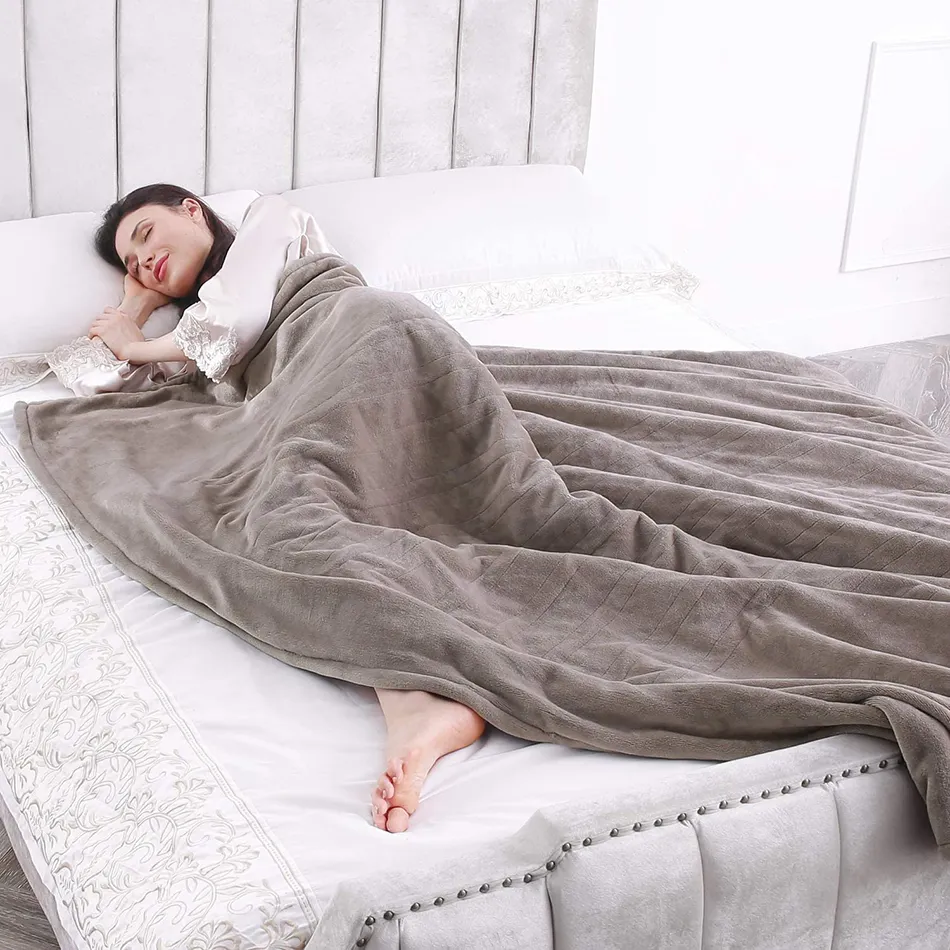 Flanel selimut penutup tempat tidur lembut, sprei hangat nyaman musim dingin untuk Sofa tekstil tidur