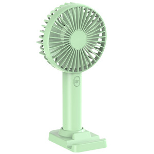 Mini Handheld Rechargeable Fan Portable Wearable Design Mobile <b>Phone</b> Holder <b>Table</b> Fan Plastic Material Car Outdoor Household Use - Product Image 3