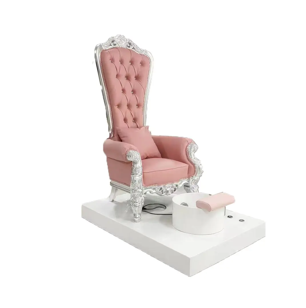 หรูหราสีชมพูความงามสุขภาพนวดเก้าอี้ทำเล็บเท้าสปานวดเก้าอี้ด้วยประปานวด