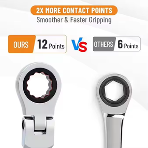 15/16 inch <span class=keywords><strong>SAE</strong></span> 72-răng ratching kết hợp cờ lê flex-đầu Ratchet cờ lê CR-V Vật liệu 510nm Mô-men xoắn tối đa cấp công nghiệp - Product Image 3