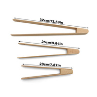 Pince alimentaire en bambou écologique, tailles personnalisables (20-32 cm), gravure de logo, mini-pince multi-usage, sûre pour la maison et la cuisine