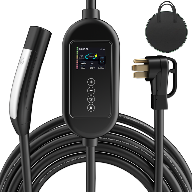 Portable 7kw Electric Car Charging Station New Condition APP Controlled 32A Output Current Fast 7kw-22kw EV Charger Adapter 11kw