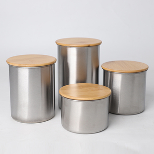 Boîtes de rangement hermétiques haut de gamme personnalisées en acier inoxydable ensemble de bidons de cuisine au design moderne pour le thé, le <span class=keywords><strong>sucre</strong></span>, le café et les aliments écologiques - Product Image 2
