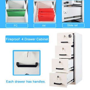 Archivador Vertical de Acero con 2/3/4 Cajones y Cerradura, Mueble de Almacenamiento Moderno para Oficina, Hogar y Uso Comercial - Product Image 4