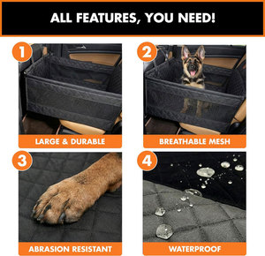 Housse de siège de voiture pour chien imperméable à fond rigide, type hamac, pour siège arrière, gain de place - Product Image 5
