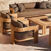 Ensemble de canapé de jardin en bois de teck pour villa de luxe, une place, moderne, écologique, durable, résistant à la rouille, imperméable