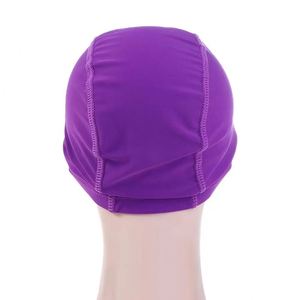 Bonnet de bain sportif en Spandex et Polyester pour hommes, femmes et enfants, couleur unie, protège les oreilles, pour cheveux longs, accessoires de natation en Nylon - Product Image 3