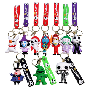 Llavero de PVC con Figura de Dibujos Animados, Diseño de Calabaza de Pesadilla Navideña, Colgante de Calavera, Regalo para Fiestas, Venta Caliente Transfronteriza - Product Image 1